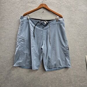 Volcom Men Shorts 36 Blue Cargo Swimwear MOD-TECH Board Shorts Zipper Logo